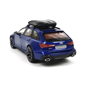 Метална количка Audi Rs6, Със светлини и звуци, Синя, Без опаковка