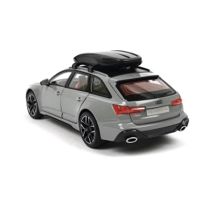 Метална количка Audi Rs6, Със светлини и звуци, Сива, Без опаковка