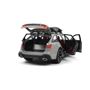Метална количка Audi Rs6, Със светлини и звуци, Сива, Без опаковка