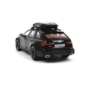 Метална количка Audi Rs6, Със светлини и звуци, Черна, Без опаковка
