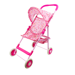 Детска количка за кукли, Розова, Лятна 