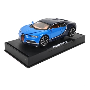 Метална кола Bugatti Chiron, С отварящи се врати, Синя