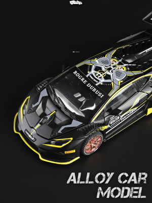 Метален автомобил, Lamborghini Huracan GT3, Със звук и светлини, Черен