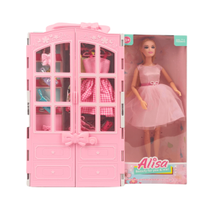 Кукла с гардероб, Розова рокля