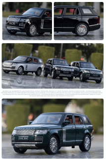 Метален автомобил Range Rover, С отварящи се врати, Черна, Без опаковка
