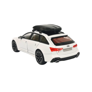 Метална количка Audi Rs6, Със светлини и звуци, Бяла, Без опаковка