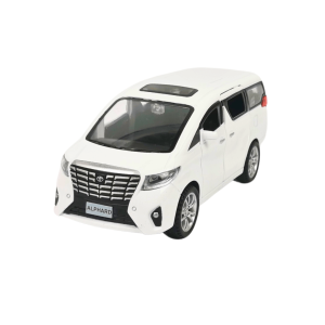 Метален микробус Toyota Alphard, Със звук и светлини, Бял, 1:32, Без опаковка