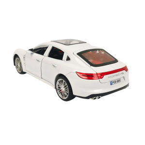 Метална кола Porsche Panamera, Със светлини и звуци, 1:24, Бяла, Без опаковка