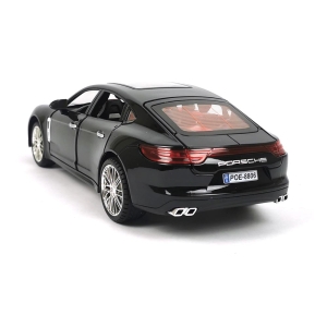 Метална кола Porsche Panamera, Със светлини и звуци, 1:24, Черна, Без опаковка