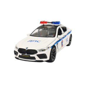 Детски автомобил BMW, Метален, Полиция, 1:24, Бял, Без опаковка