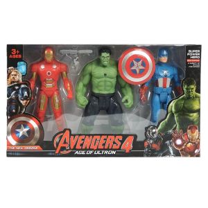 Комплект фигурки Avengers, с оръжие, 3 броя, 36х21х6см