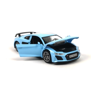 Детски автомобил Audi R8, Метален, С отварящи се врати, 1:32, Син, Без опаковка