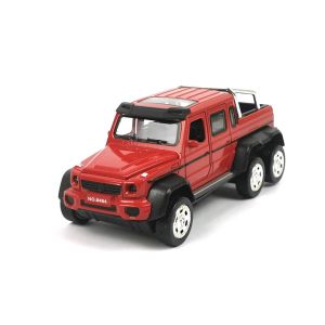Метален автомобил Mercedes G 63, AMG 6×6, С отварящи се врати, 1:32, Червен