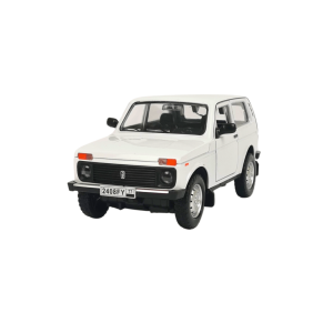 Метална кола Lada Niva, Със светлини и звуци, Бяла, 1:24, Без опаковка