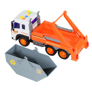Детски камион за отпадъци, С контейнер за боклук, Оранжев