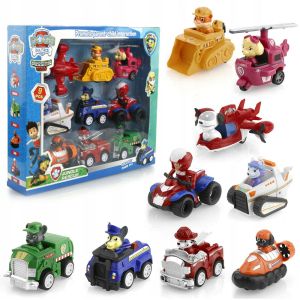 Комплект кучета Пес патрул, С коли, Paw patrol, 9 героя 