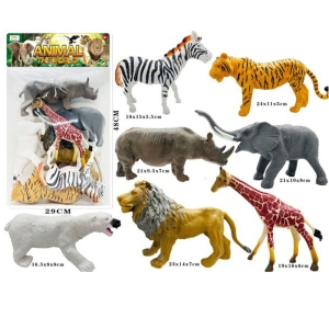 Комплект фигурки, С африкански животни, 7 броя, Големи