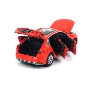 Метален джип Audi Q8, Със светлини и звуци, Червен, Без опаковка, 20х9x7см