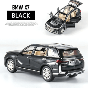 Метален автомобил BMW X7, Със светлини и звуци, Черен, Без опаковка, 20х8х7см