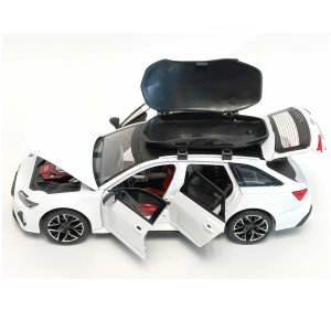 Метална количка Audi Rs6, Със светлини и звуци, 1:32, Бяла