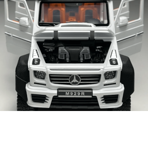 Метален автомобил Mercedes-benz G63 AMG 6×6, С отварящи се врати, Бял, Без опаковка