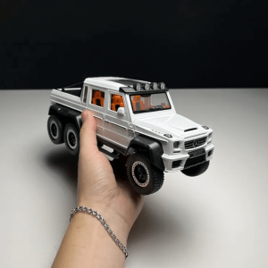 Метален автомобил Mercedes-benz G63 AMG 6×6, С отварящи се врати, Бял, Без опаковка