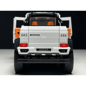 Метален автомобил Mercedes-benz G63 AMG 6×6, С отварящи се врати, Бял, Без опаковка