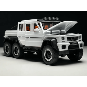 Метален автомобил Mercedes-benz G63 AMG 6×6, С отварящи се врати, Бял, Без опаковка