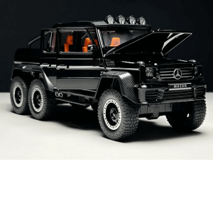 Метален автомобил Mercedes-benz G63 AMG 6×6, С отварящи се врати, Черен, Без опаковка