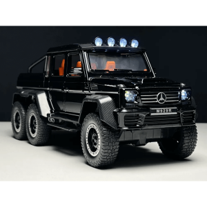 Метален автомобил Mercedes-benz G63 AMG 6×6, С отварящи се врати, Черен, Без опаковка