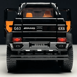 Метален автомобил Mercedes-benz G63 AMG 6×6, С отварящи се врати, Черен, Без опаковка
