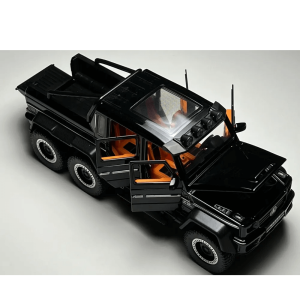 Метален автомобил Mercedes-benz G63 AMG 6×6, С отварящи се врати, Черен, Без опаковка