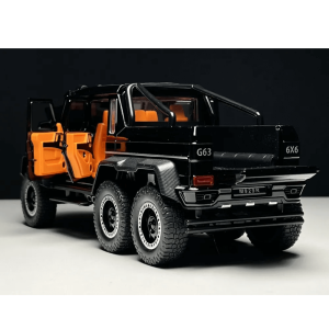 Метален автомобил Mercedes-benz G63 AMG 6×6, С отварящи се врати, Черен, Без опаковка