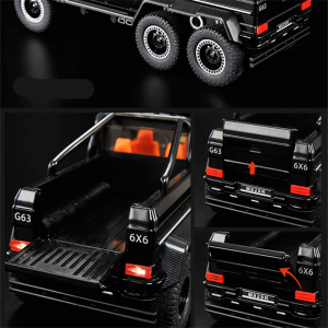 Метален автомобил Mercedes-benz G63 AMG 6×6, С отварящи се врати, Черен, Без опаковка