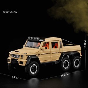 Метален автомобил Mercedes-benz G63 AMG 6×6, С отварящи се врати, Кафяв, Без опаковка