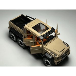 Метален автомобил Mercedes-benz G63 AMG 6×6, С отварящи се врати, Кафяв, Без опаковка