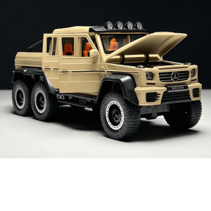 Метален автомобил Mercedes-benz G63 AMG 6×6, С отварящи се врати, Кафяв, Без опаковка