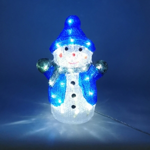 Фигура на снежен човек, Коледна украса, Светеща, Акрил