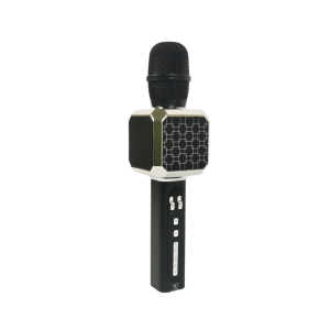 Безжичен микрофон, С високоговорител, Bluetooth, Сив