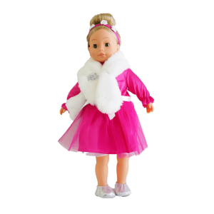 Кукла Чери пее и говори на български език, С розова рокля, 46 см