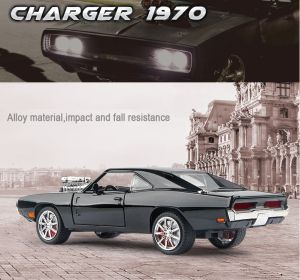 Метална кола Dodge Charger 1970, С турбини Бързи и яростни, Светлини, Звуци, Без опаковка