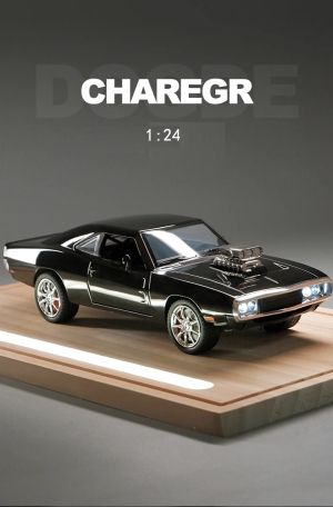 Метална кола Dodge Charger 1970, С турбини Бързи и яростни, Светлини, Звуци, Без опаковка