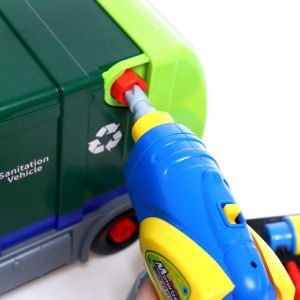 Детски камион за боклук, За разглобяване, С винтоверт и инструменти