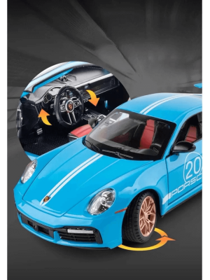 Метална количка Porsche 911 GT3, С отварящи се врати, Синя, 1:32, Без опаковка