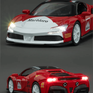 Метална кола Ferrari, С отварящи се врати, 1:32, Червена