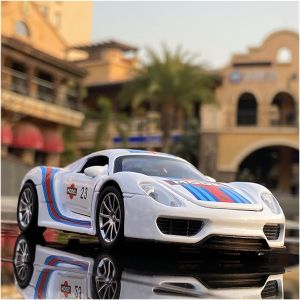 Метална количка Porsche Sport, С отварящи се врати, 1:32, Бяла