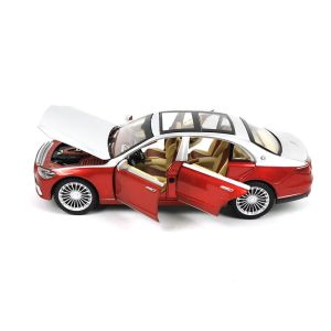 Метална кола Mercedes-Maybach S-Class, С пушек, 1:22, Червена, Без опаковка