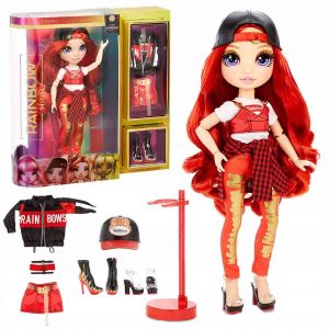 Кукла Rainbon, С рокля, Подвижни ръце и крака, Червена