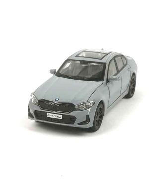 Метална кола BMW M320, С отварящи се врати, 1:32, Сива, Без опаковка