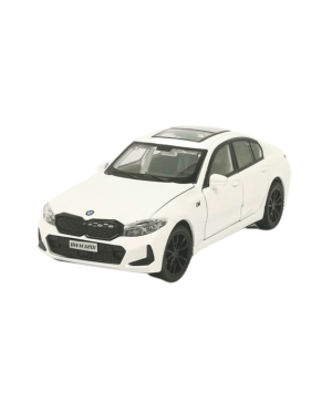 Метална кола BMW M320, С отварящи се врати, 1:32, Бяла, Без опаковка